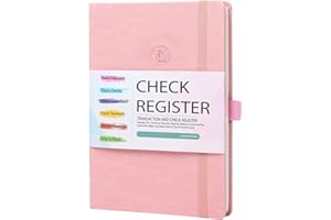 LLI CUFITE Large Lined Check Register Account Ledger, 7.5''x10'' Transaction Register Log Book for Small Business & Personal Checkbook, Track Income & Expense, Debit Card, PU Hardcover