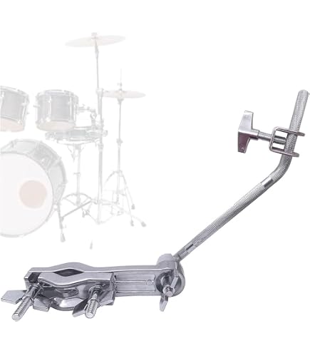 Support Cymbale / Porte-cowbell Réglable - Pince Pour Fixation Sur Fût De Batterie - En Métal Robuste - 12