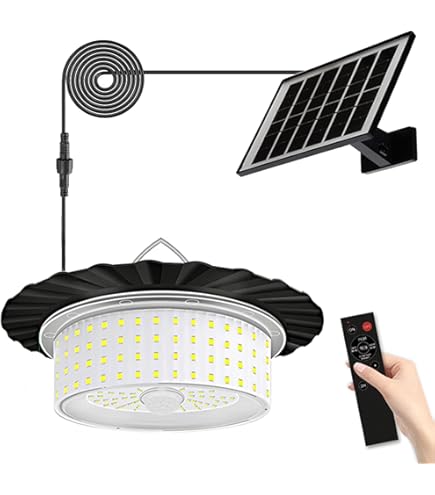 RAINPOT 2025 Upgraded Solar Lights Outdoor, Shed Light,Pendant