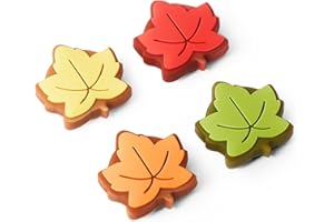 CASOSEXPLORELAB Thumb Grip Caps Compatible with Nintendo Switch, Cozy Leaves Jostick Caps for Nintendo Switch Lite/OLED, Silicone Joycon Grips Cover Switch Accessories-4PCS Sage Green/Fall Cozy Gaming