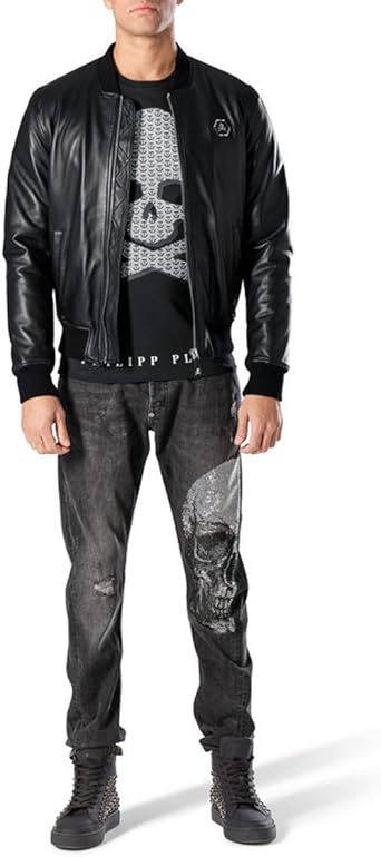 Philipp Plein Herren Jeanshose Schwarz Schwarz Gr 94 Schwarz Amazon De Bekleidung