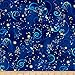 Kanvas Dance Of The Dragonfly Metallic Swirling Sky Midnight Blue Fabric By The Yard
