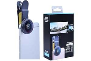 10mm 210° Fisheye Lens Super Wide Angle Clip On Cell Phone Lens with Storage Case for Cell Phone, Full Screen No Dark Circle.