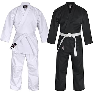 Premium Karate Uniform - 8 Ounce White Durable & Lightweight Ideal for Karate and Taekwondo Adult and Youth Karate G