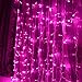 Valuetom 304 LED Curtain Lights Fairy String Twinkle Lighting for Party Wedding Home Garden Decoration 9.8Ft*9.8Ft (Pink)