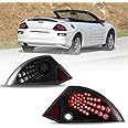 Nixon Offroad LED Tail Lights Assembly, Led Tail Lights for 2000 2001 2002 2003 2004 2005 Mitsubishi Eclipse, Tail Rear Lights Lamps Replacement Pair, Passenger and Driver Sides (Clear Lens)