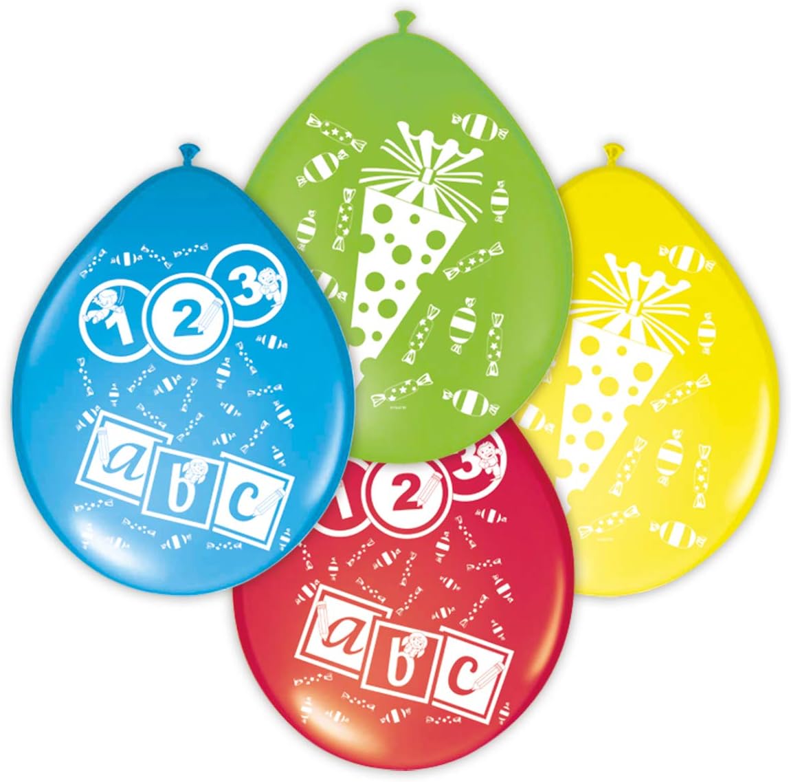Folat - One-sided Printed ABC Balloons for Kids Party - Multicolor - 12In / 30cm - 8 pieces, Multicoloured, standard size - Image 3