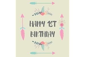 First birthday guest book (Hardcover): Birthday guest book, first birthday book, party and birthday celebrations decor, memory book, 1st birthday, ... celebration parties, message log keepsake