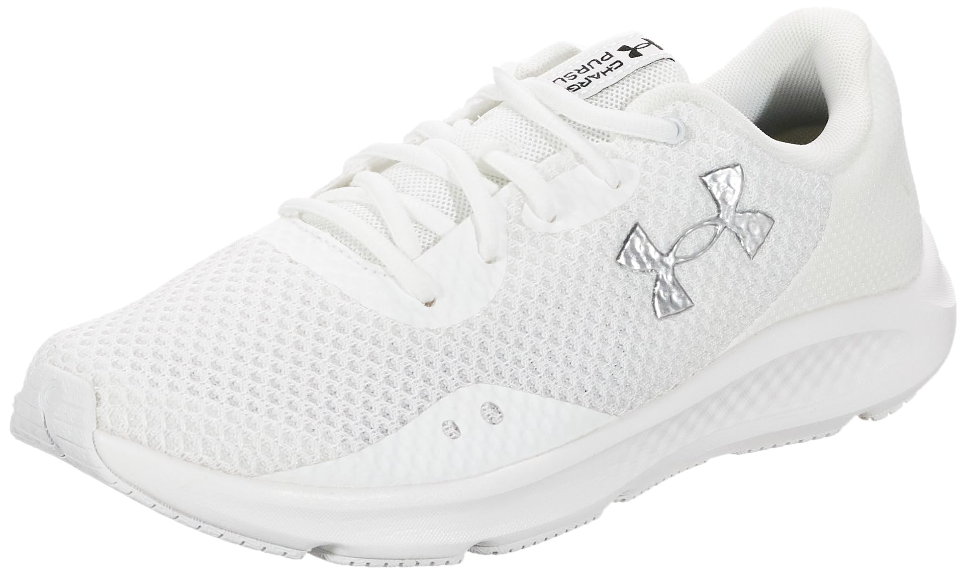 Photo 1 of Under Armour Men's Charged Pursuit 3, (101) White/White/Metallic Silver, 11.5, US