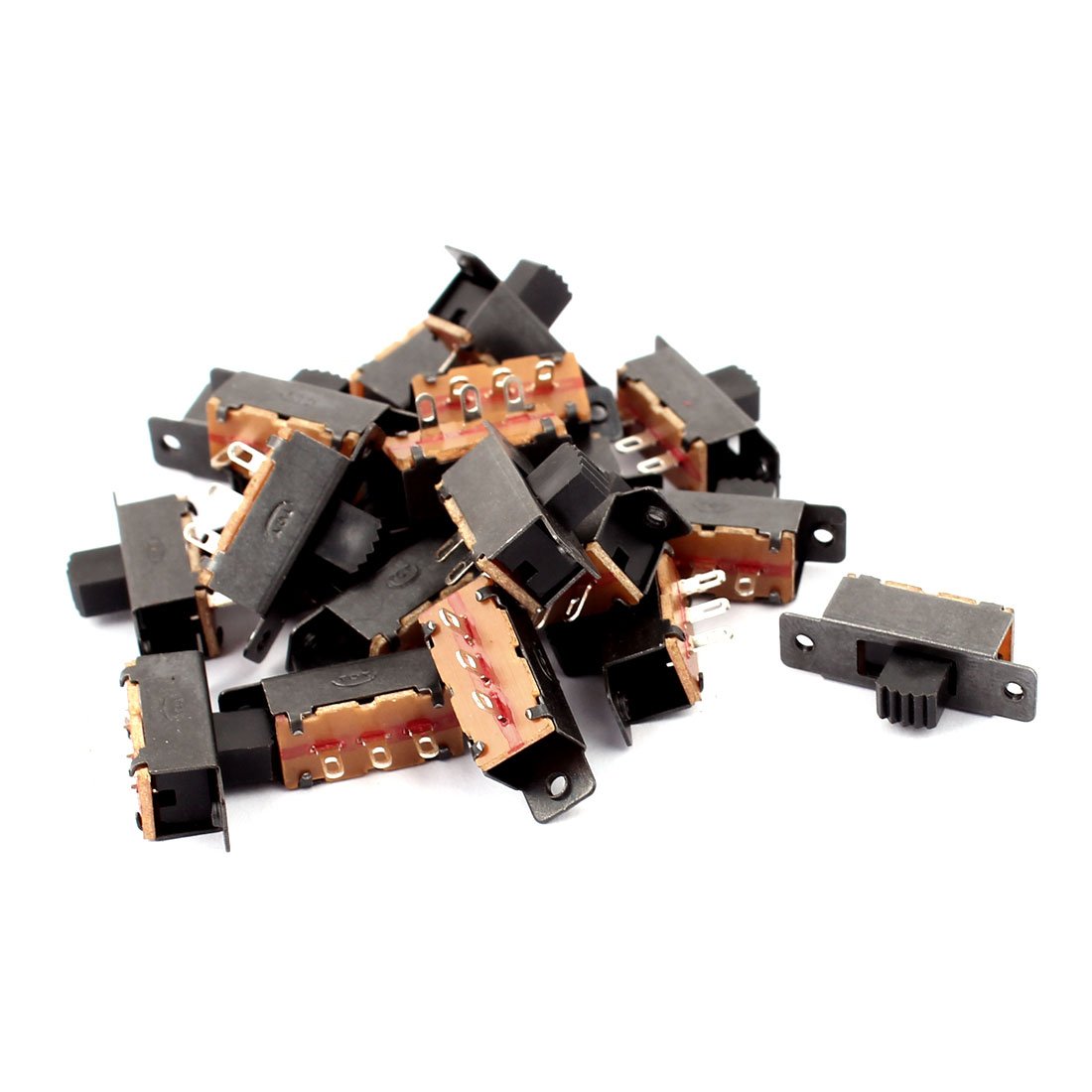 sourcingmap 20Pcs 2 Position 3P SPDT Micro Miniature PCB Slide Switch Latching Toggle Switch