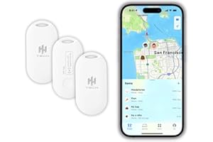 HH-TECH Smart Tag Oval (Pack 3) For Apple iOS Devices, Key Finder, Item Finder, Luggage Tracker, Air Tracker, Replaceable Battery, Easily Track Your Wallet, Bag, Suitcase, and More with the iPhone Find My App