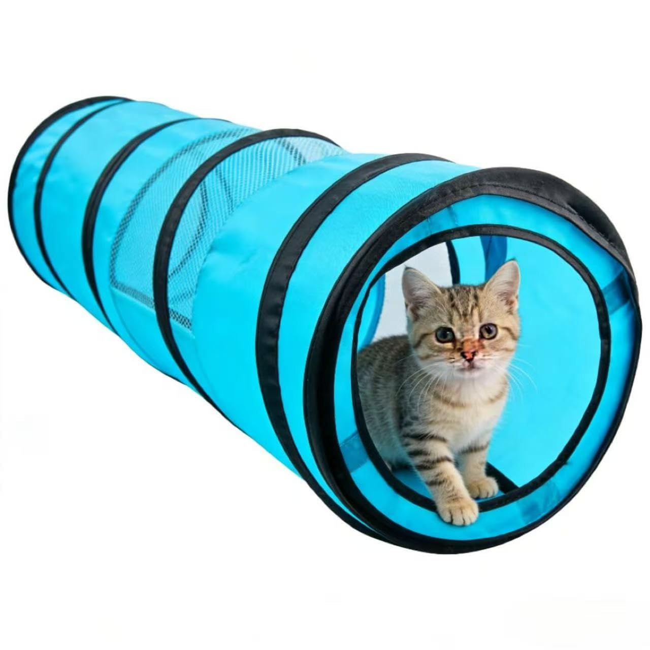 Pawise Cat Tunnel Toys and Cat Cube Pop Up Collapsible Kitten Indoor Outdoor Toys (PopupplayTunnel)