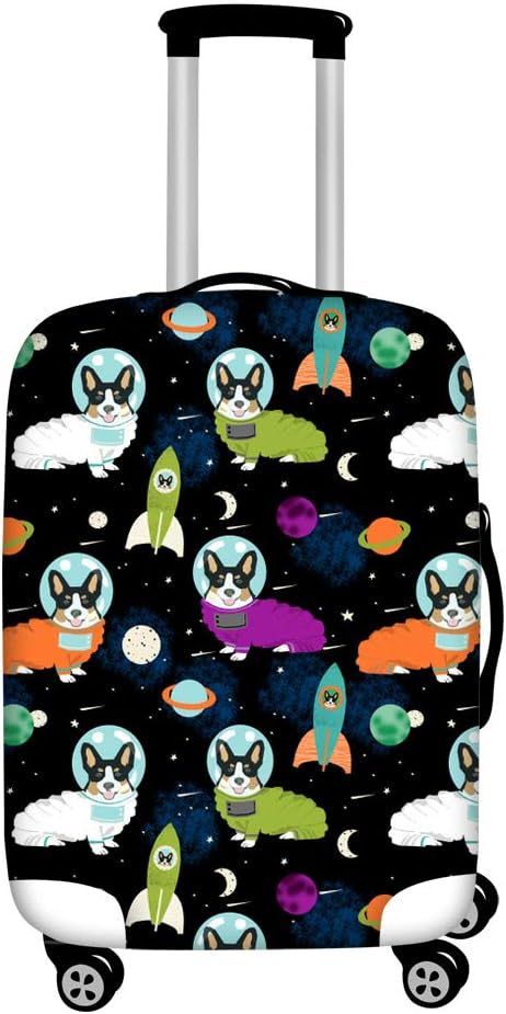 INSTANTARTS Corgi Outer Space Luggage Cover Dustproof Suitcase Protective Case Fit for 18-30 Inch Baggage S