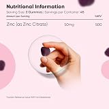 WeightWorld Zinc Citrate Gummies 50mg - 90 Vegan Gummies - Raspberry Flavor view 6