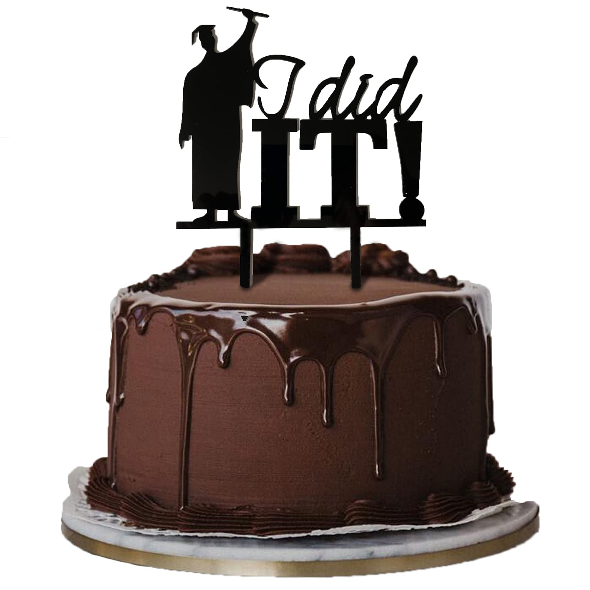 Graduation Cake Decorations 2021, 1 Piece Graduation Cake Topper, Congratulations Cake Toppers, Cupcake Toppers to Celebrate Graduation, Class of 2021, Black Cake Decorations