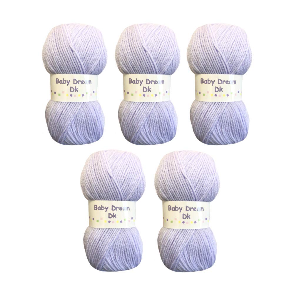 5 x 100g Baby Dream DK Baby Wool (5 x 100g Lilac)