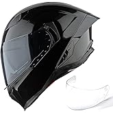 1Storm Motorcycle Full Face Helmet for Adults Men and Women Street Bike Racing Helmet DOT Approved with one Extra Clear Shield