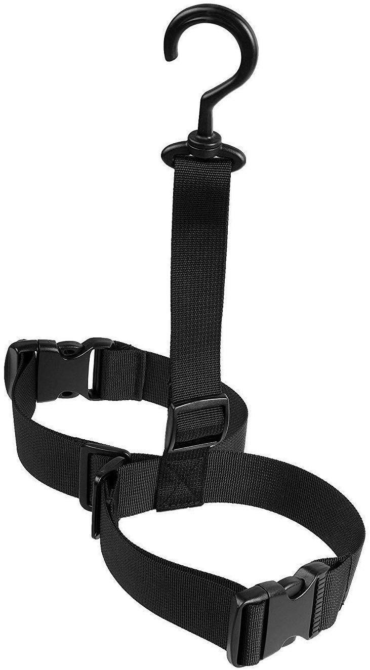 Fishing Wader Boot Hanger - Universal, Adjustable Strap for Drying & Storage - Fits Most Boots & Waders - Black Neoprene - Unisex - Fishing Enthusiasts