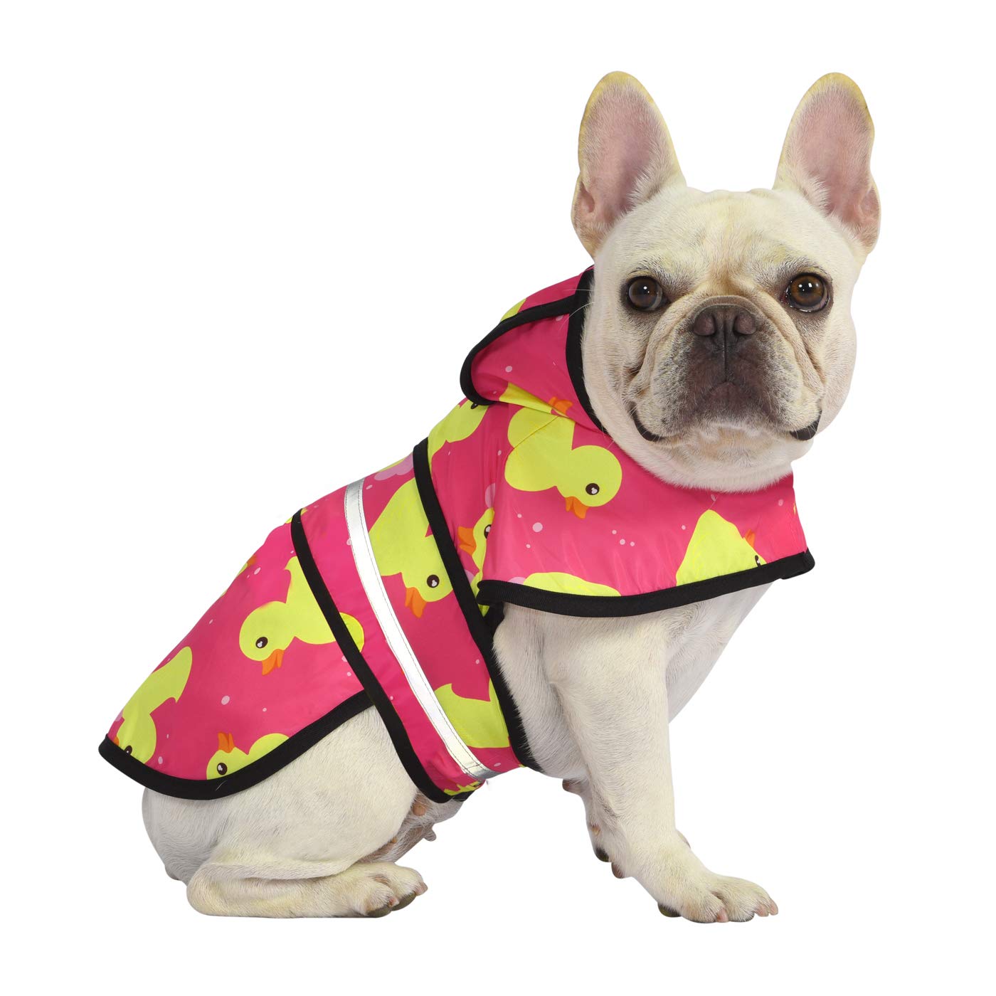HDE Dog Raincoat Hooded Slicker Poncho for Small to X-Large Dogs and Puppies (Pink Ducks, Medium)