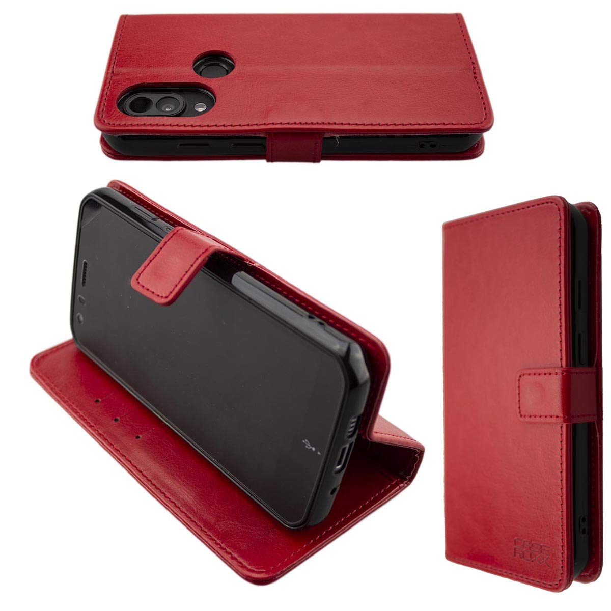 caseroxx Bookstyle-Case for Cat S62 / S62 Pro, Cover, faux leather, red, Card Slots & Magnetic Closure