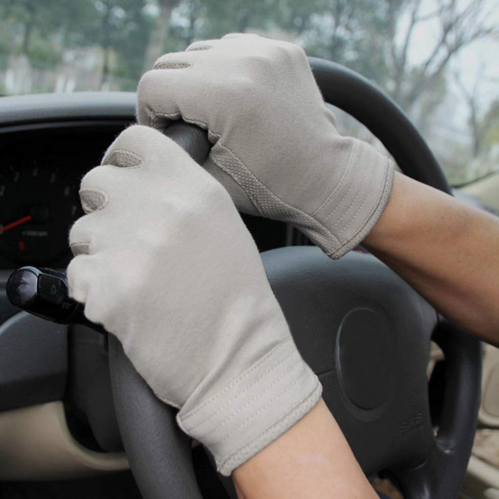 YJZQ UV Protection Driving Gloves for Men Breathable Lightweight Touch Screen Gloves Non-Slip Quick Dry Outdoor Summer Driving Riding Mittens Motorcycle Camping Gym Workout Fullfinger Gloves (grey)