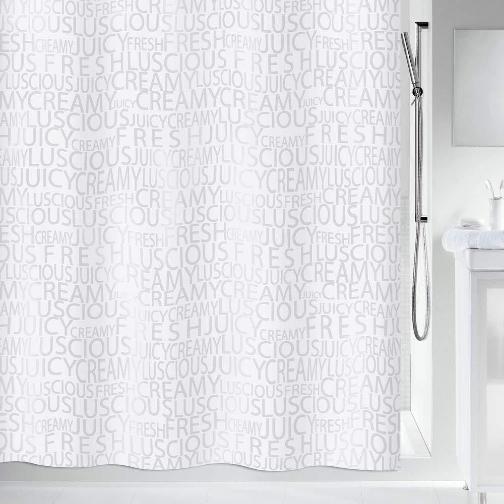 Spirella Polyester Creamy Shower Curtain, Silver