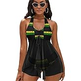 Women's British Flag Swimsuit Swimwear Bikini Two Piece Sets Bathing Suit Skirt Soft