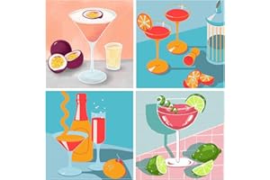 MXCFZX 4 Pack Paint by Numbers for Kids - Paint by Number for Kids Beginners Easy Acrylic Watercolor Paint Numbers Canvas Arts for Kids Ages 4-8, Oil Painting Paint by Number Kits for Decoration 8x8in