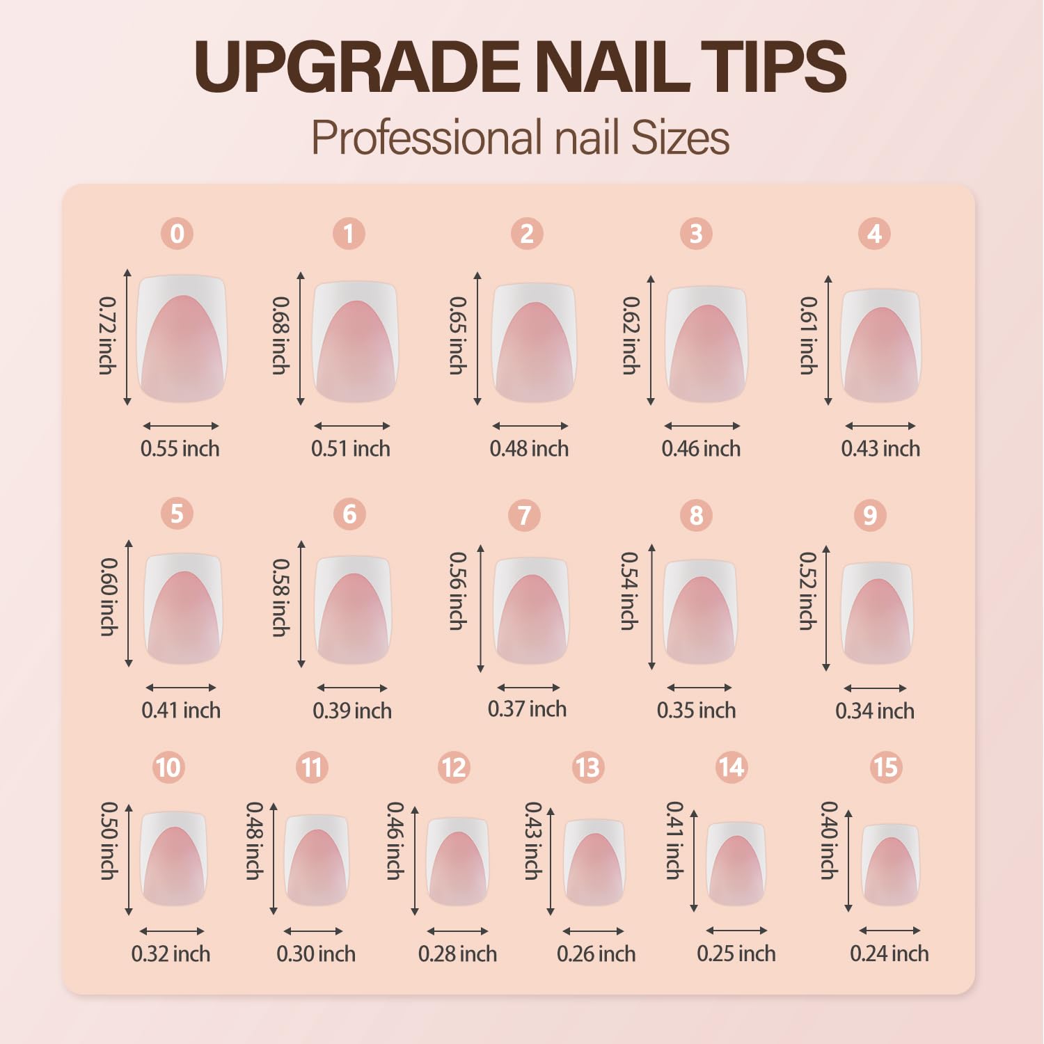 Vansiho Deep French Gel Nail Tips, 150Pcs Short Square Gel Nail Tips, Pink French Tips Press on Nails, Soft Gel Nails French Square Gel Tips, Fake Nails for Nail Art DIY 15 Sizes - Image 6