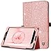 Galaxy Tab A 8.0 Case 2017, BENTOBEN Slim Fit Glitter Sparkly Flip Folio PU Leather Stylus Holder Auto Sleep/Wake Protective Smart Cover for Samsung Galaxy Tab A 8.0 2017 (SM-T380/SM-T385), Rose Gold