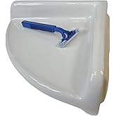 Snow White Ceramic Tile Shower Corner Shelf Tray Soap Dish Shampoo Caddy Vintage Mid Century Modern Retro