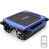 Solar Powered Robotic Pool Skimmer, Automatic Pool Surface Cleaner Robot | 24/7 Continuous Cleaning, App Control, Dual Charging, Ideal for Above Ground &amp; In-Ground Pools (Blue)