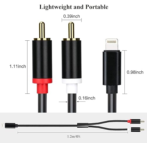 Rca Audio Cable Rca Iphone Adapter Apple MFi Certified] Lightning