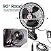 Zone Tech 12V Oscillating Fan - Includes clamp and Screws for Easy Attachment to Either The Console or Dash (Black 1 Pack)