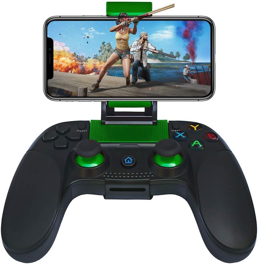 JmeGe Wireless Gaming Controller Gamepad for Android and IOS For SamSung S9 S10 Huawei P30 iPhoneX XR with Retractable Bracket Support 6-inch Mobile Phones