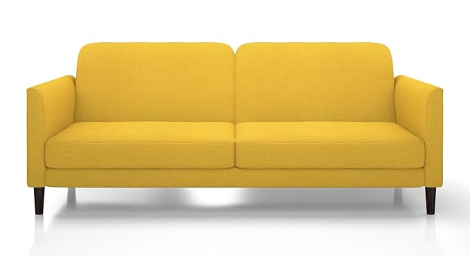 Urban Ladder Felicity Fold Out Three Seater Fabric Sofa cum Bed (Yellow)