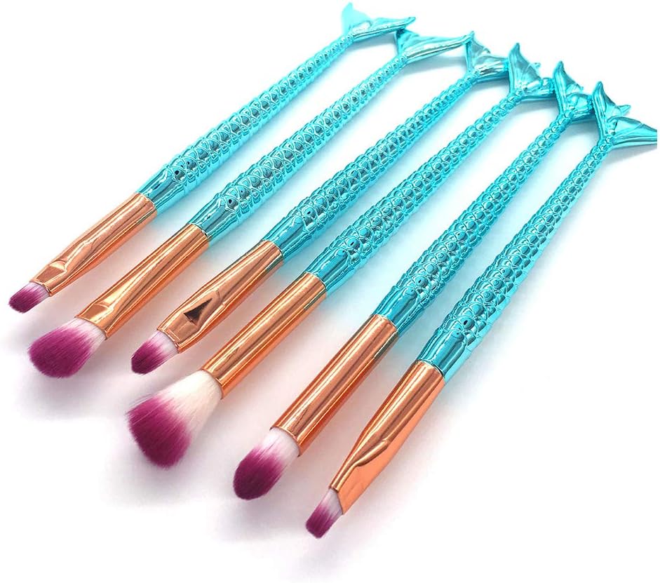 Winning Mermaid Makeup Brushes Set, Beauty Cosmetic Professional Make Up Tools Eyeshadow Eyebrow Brushes Kit
