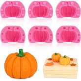 Actvty 3D Pumpkin Silicone Molds, 6 Pcs Half a Pumpkin Chocolate Candy Fondant Mold for Halloween Thanksgiving Fall Baking, Cake Decoration, Soap Candle Clay Resin Casting