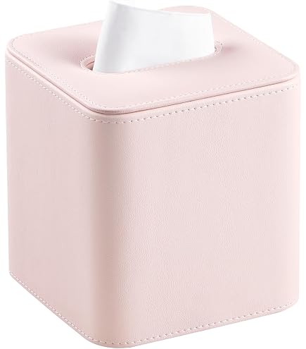 MOCHTERO Bamboo Tissue Box Cover – 5x5x5.4 Inch Tissue Holder For Bathroom, Office & Home Decor – Black - View #7