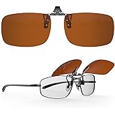 Goiteia Polarized Flip up Clip on Sunglasses over Prescription Glasses for Men Women-Upgraded No Blue Glare