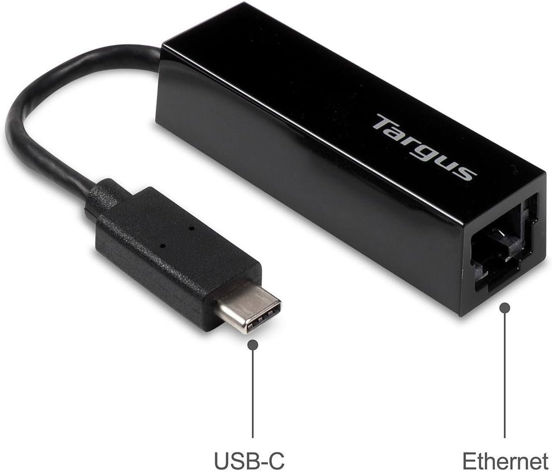 Targus Plugable USB-C Laptop Docking to Gigabit Ethernet Adapter Slim & portable design, Black (ACA930EUZ) - Image 3