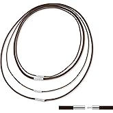 Brown Cord Necklace, 4 Pc Waxed Rope DIY Chain for Pendant Waterproof Braided Leather Necklace Cord 1.5/3mm Width 16”18" 20" 22" with Clasp for Pendant String for Jewelry Making
