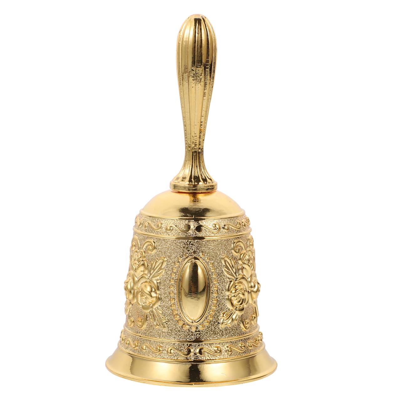 Artibetter Retro Zinc Alloy Hand Bell 4.53 Inch Loud Ring Vintage Call Bell for Restaurant Hotel Reception Bar Service and Home Use