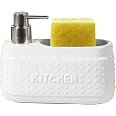 Amazon.com: White Dish detergent dispenser for Kitchen Sink.Ceramic ...
