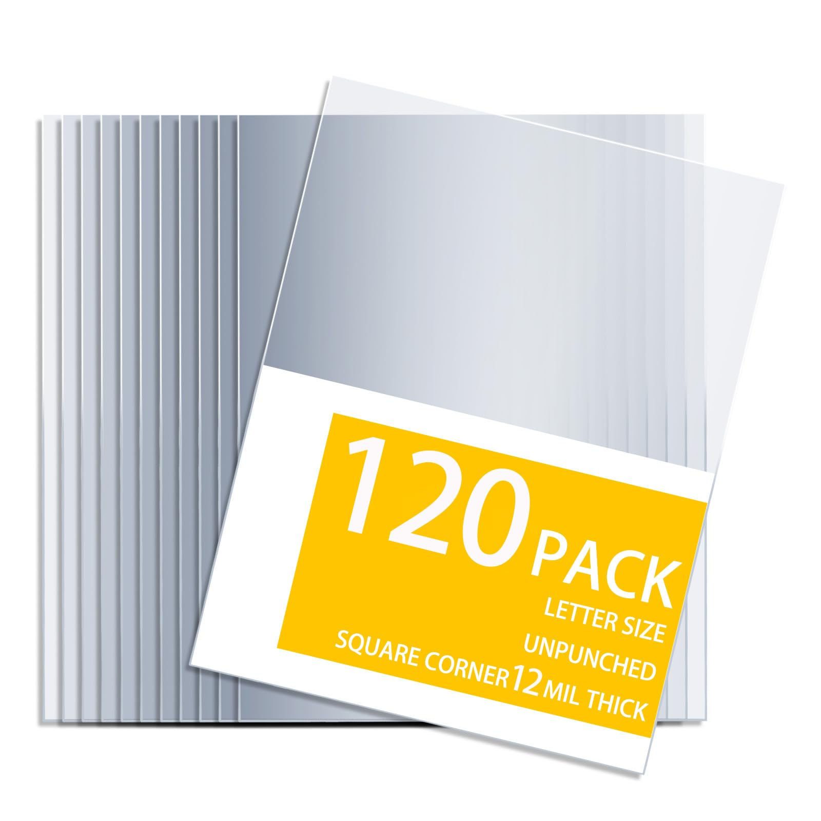 Photo 1 of 120 Pack Binding Covers Set, 12 Mil Clear Binding Covers, Clear Report Covers for Binding, Clear Cover Sheets for Binding, Binding Supplies, Letter Size 8.5x11 Inches