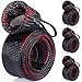 PLUSINNO Fishing Rod Cover, 4 Pack Rod Sleeve Socks, Braided Mesh Rod Protector, Fishing Pole Covers Sleeves with Lanyard for Fly Spinning Casting Rod，Flat End Fishing Gear Tools Accessories