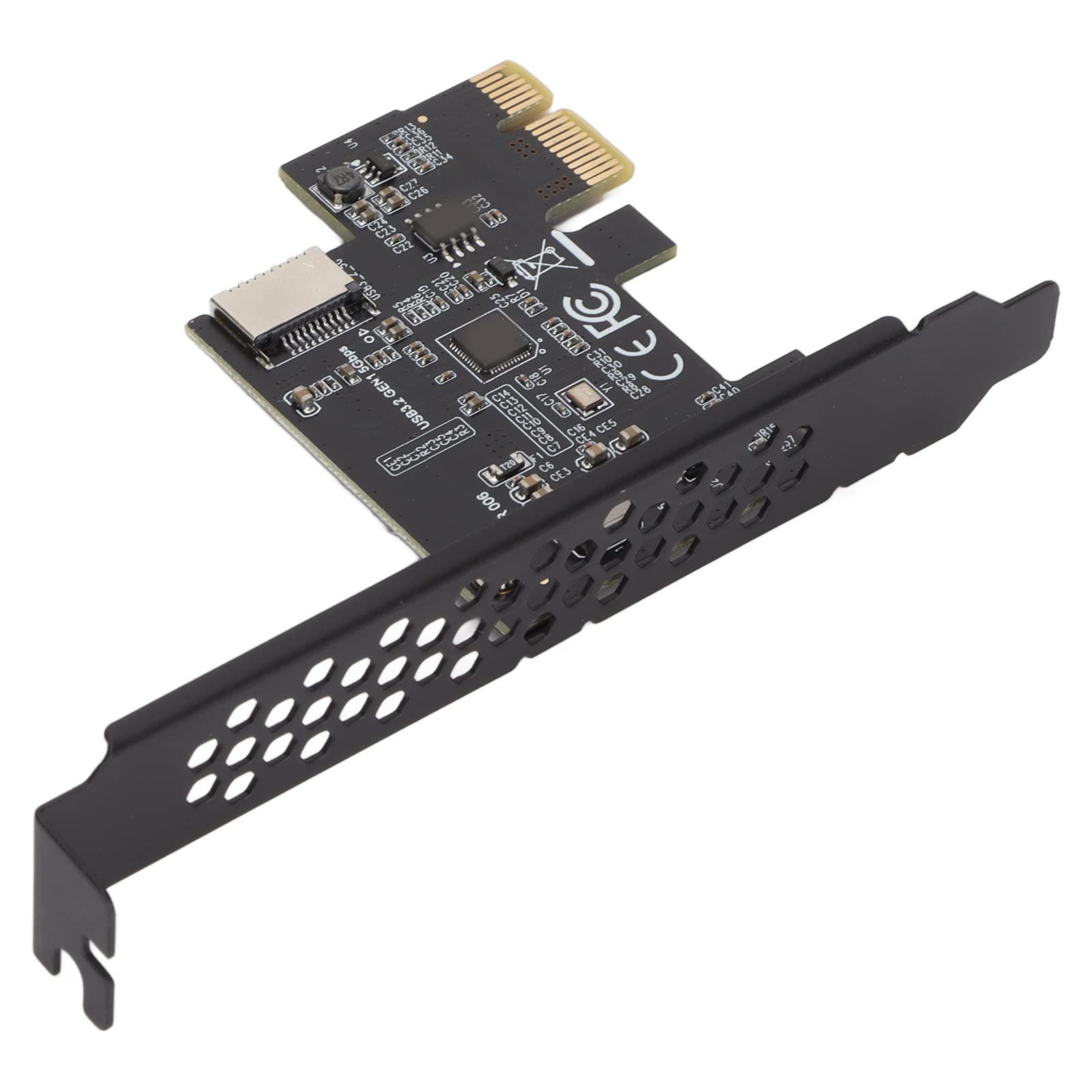 PCI-E to USB3.2 GEN1 Front USB C Expansion Card, 5Gbps Type E Internal Front Panel Connector Riser Card,PCI Express Adapter for Desktop PCs 7/8/10/11/LINUX (Black)