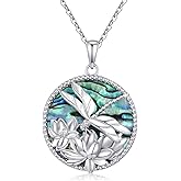 OHAYOO Dragonfly Cross Necklace for Women – 925 Sterling Silver Infinity Faith Pendant with Sunflower, Butterfly & Ladybug – Nature Jewelry Mother’s Day Gift