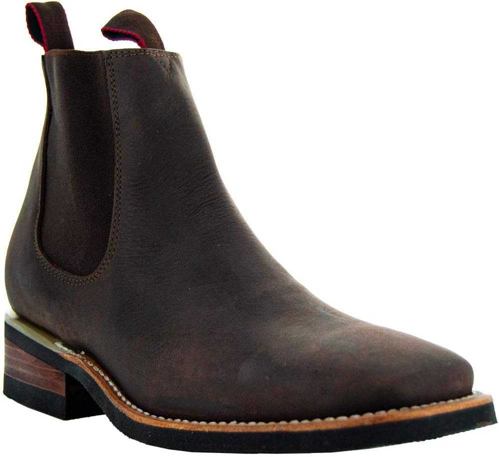 Soto Boots H6003 Botas de fútbol para Hombre, Punta Cuadrada, diseño de Chelsea, Marrón, 11 Soto Boots H6003 Botas de fútbol para Hombre, Punta Cuadrada, diseño de Chelsea, Marrón, 11