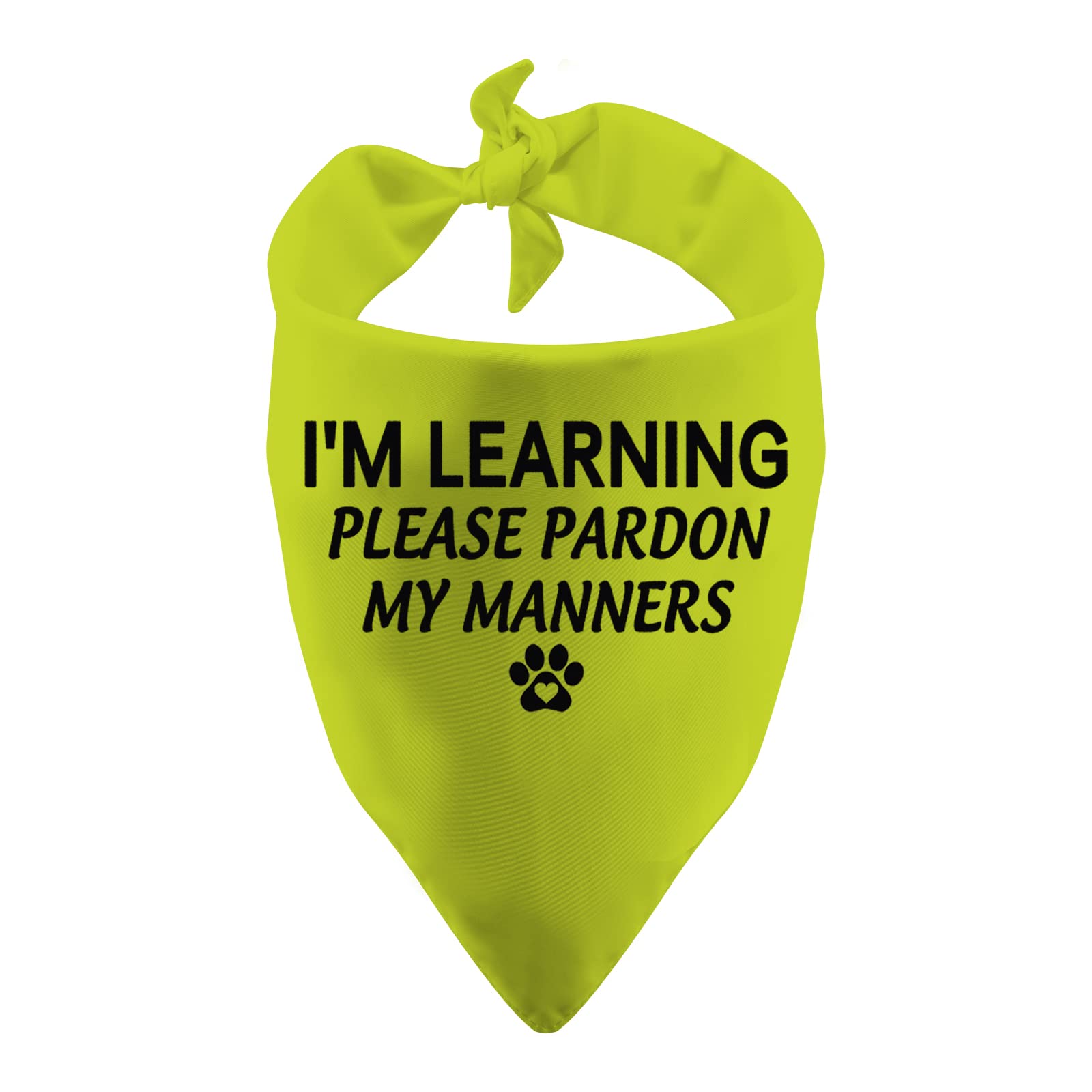 1 Piece Resue I'm Learning Please Pardon My Manners Dog Bandana Give Space Rescue Dog Bandana Pardon Dog Scarf (I'M LEARNING Please Pardon My Manners)
